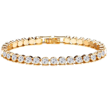 LOWEST PRICE - Luxury High Quality AAA Cubic Zirconia Crystals Tennis Bracelets For Women - Gold Silver Color Bracelets - The Jewellery Supermarket